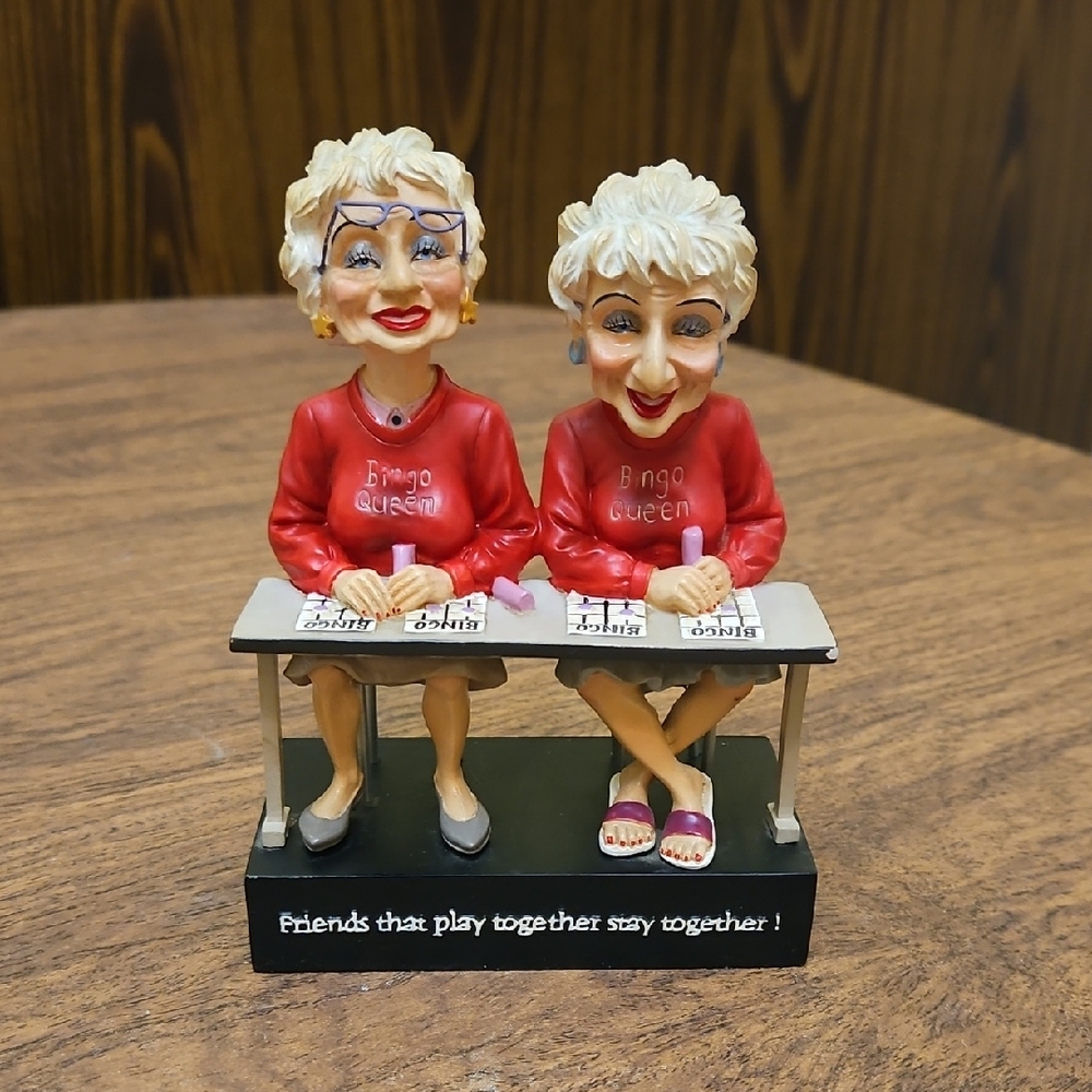 Vintage Westland Bingo Queen 2 old ladies Figurines